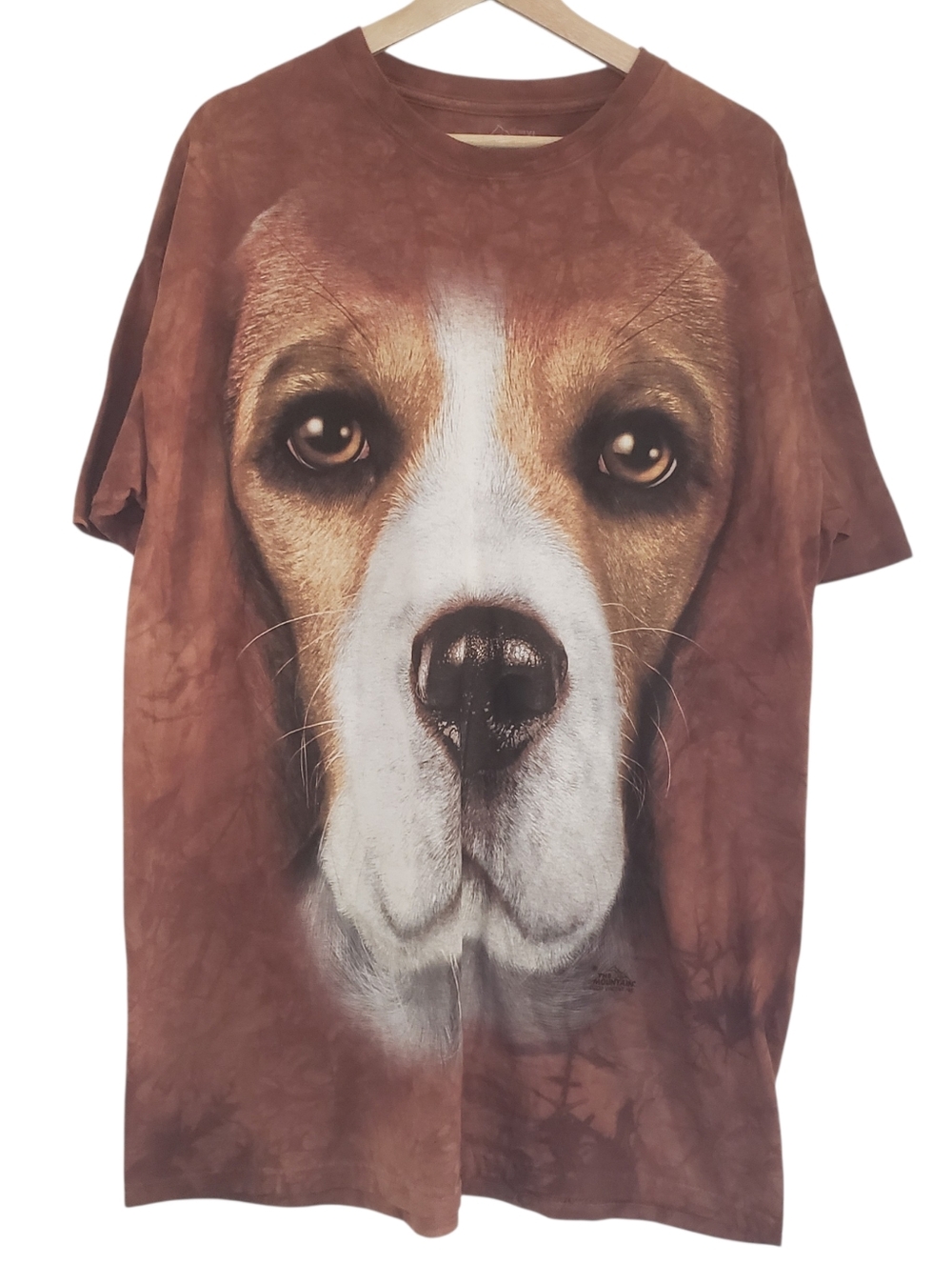 The Mountain T Shirt Dog Brown Tie Dye Beagle Big Face Size XL